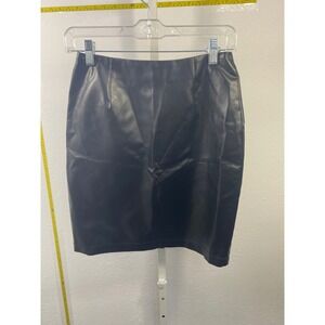 VF Jeanswear Black Faux Leather Pencil Skirt High Waisted Size 3/4